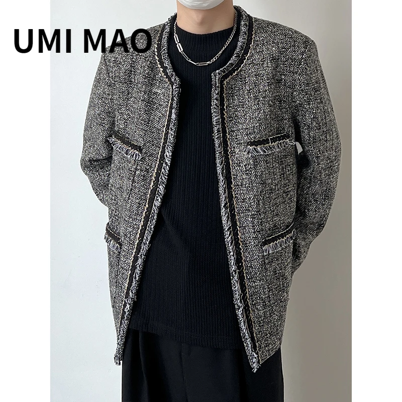 

UMI MAO Yamamoto Dark Autumn Winter Small Fragrant Style Design Paragraph Fur Trim Korean Wind Thickening Clip Jacket Men Women