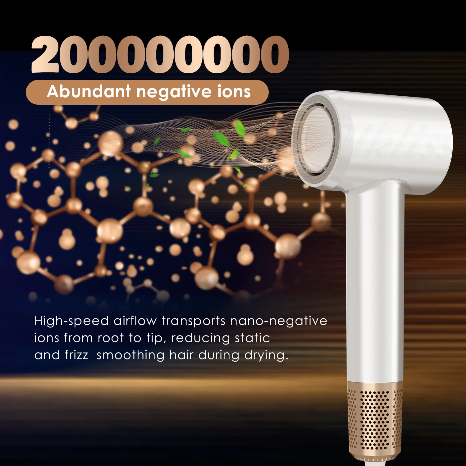 110,000rpm Smart Hair Dryer Hair Care High Speed Hair Dryer Negative Ionic Hairdryer Brushless Motor 59dB Low Noise Travel Dryer enlarge