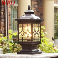 wpd outdoor classical post lamp simple electricity led pillar light waterproof for villa courtyard retro garden landscape