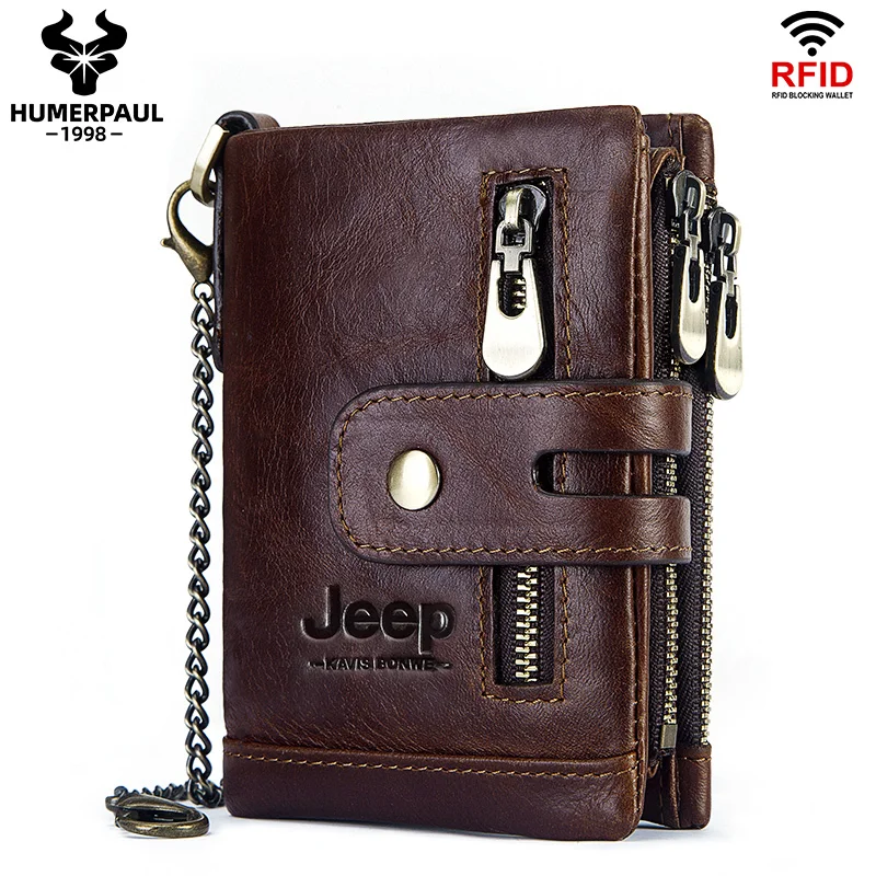 

Мужской кошелек HUMERPAUL из натуральной воловьей кожи, маленький бумажник с монетницей, винтажный Миниатюрный держатель для карт, портмоне с з...