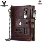 Мужской кошелек HUMERPAUL из натуральной воловьей кожи, маленький бумажник с монетницей, винтажный Миниатюрный держатель для карт, портмоне с застежкой