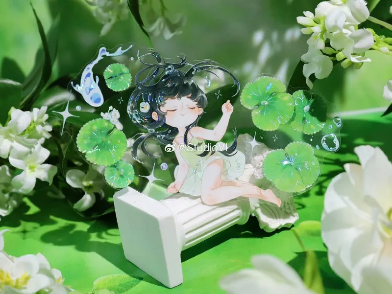 

1 петля, летний свежий зеленый цветок лотоса и сказочная Блестящая лента для домашних животных