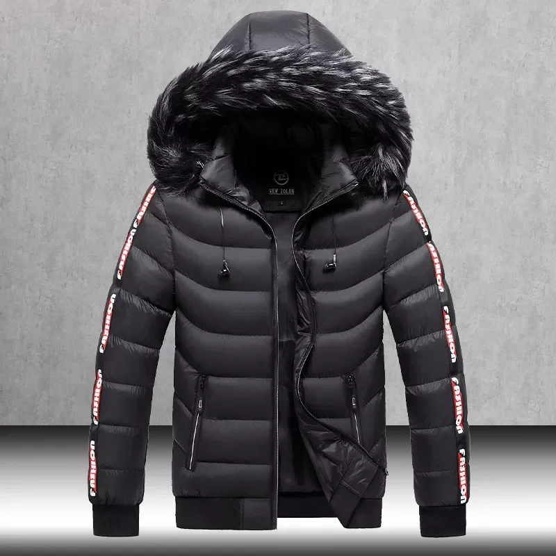

2022NEW Men's Winter Jackets Fur Collar Warm Thick Hood Parkas Jacket Coat Men Casual Outwear Solid Classic Windproof Pocket