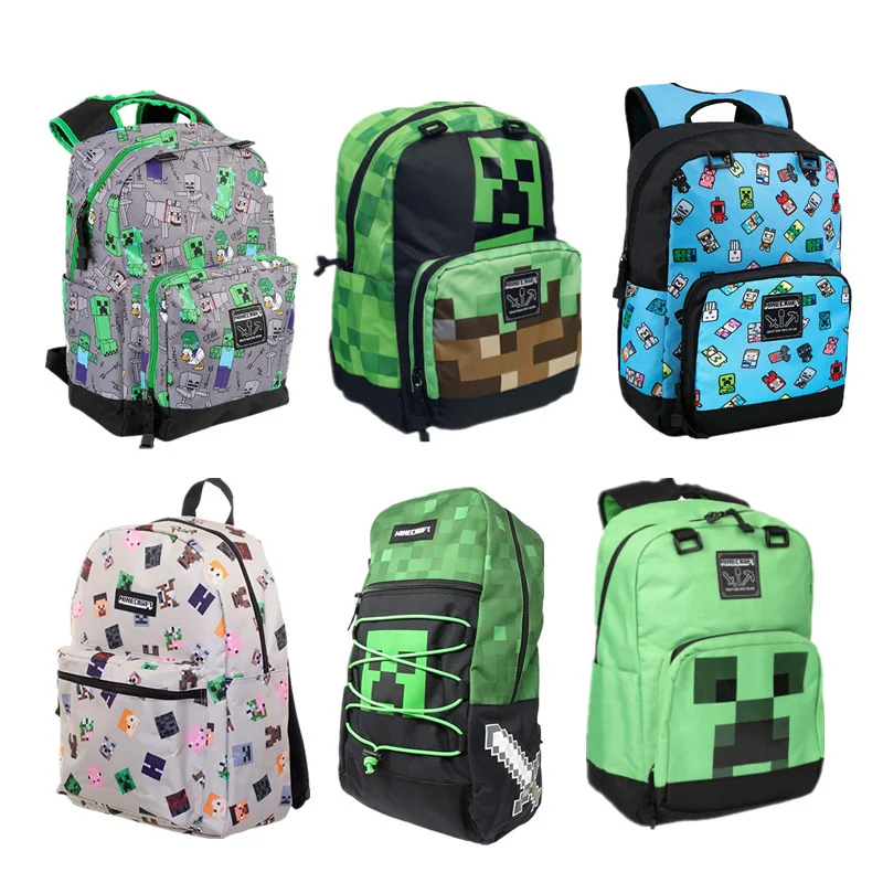 

New Minecraft game surrounding primary school bag children's shoulder bag cartoon backpack creeper school bag