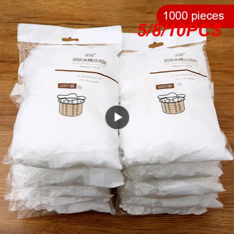 

5/8/10PCS Elastic Wash Sink Filter White Kitchen Sink Garbage Net High Quality Pool Screen High Density Effective Flume Filter