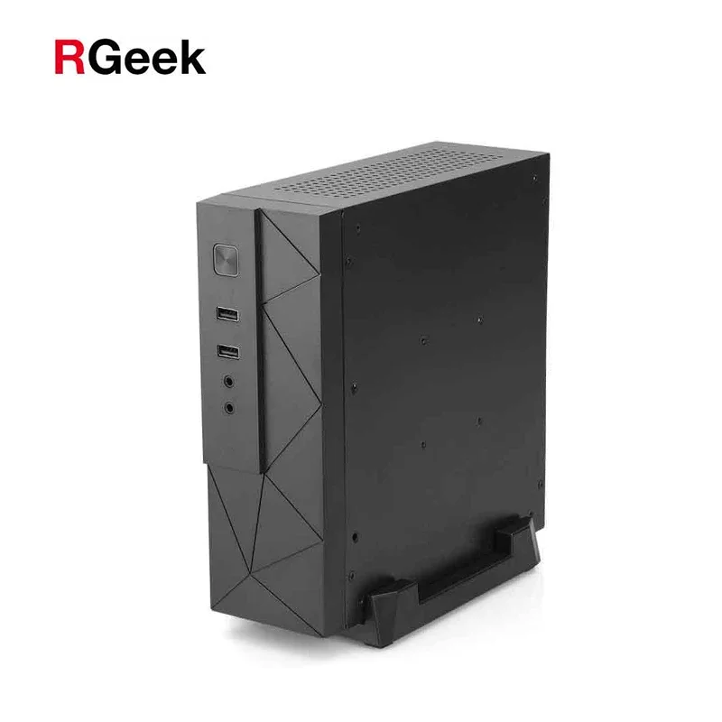 Фото Корпус для компьютера RGeek Cheap SPCC Mini ITX, настольный корпус для ПК с аудио- и USB-портами, с кронштейном для крепления. №1