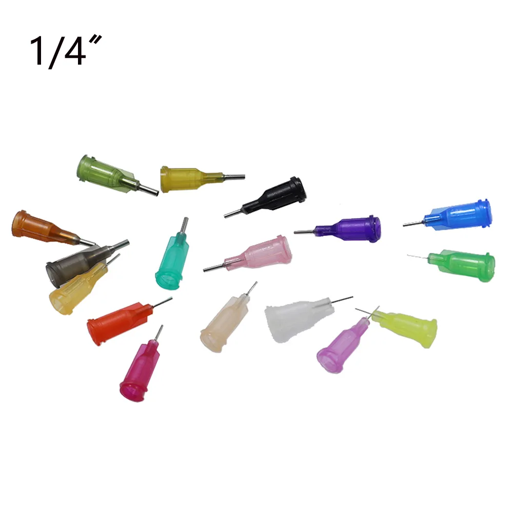 

25pcs 14 -34G 1/4 Luer Lock Blunt Syringe Tip Screw Needle Precision Liquid Dispenser Gauge Glue Dispensing