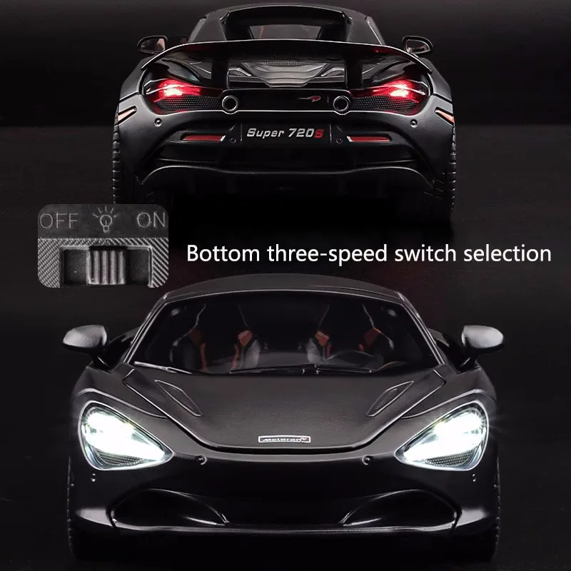 1:24 имитация сплава 720S модель автомобиля звук и свет игрушечный автомобиль с
