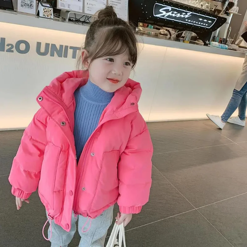 

Winter Warm Coat for Girl Children Casual Jacket 2022 Fashion Long Sleeve Kids Clothing Hooded Cotton Jacket for Girl 2-8 Years