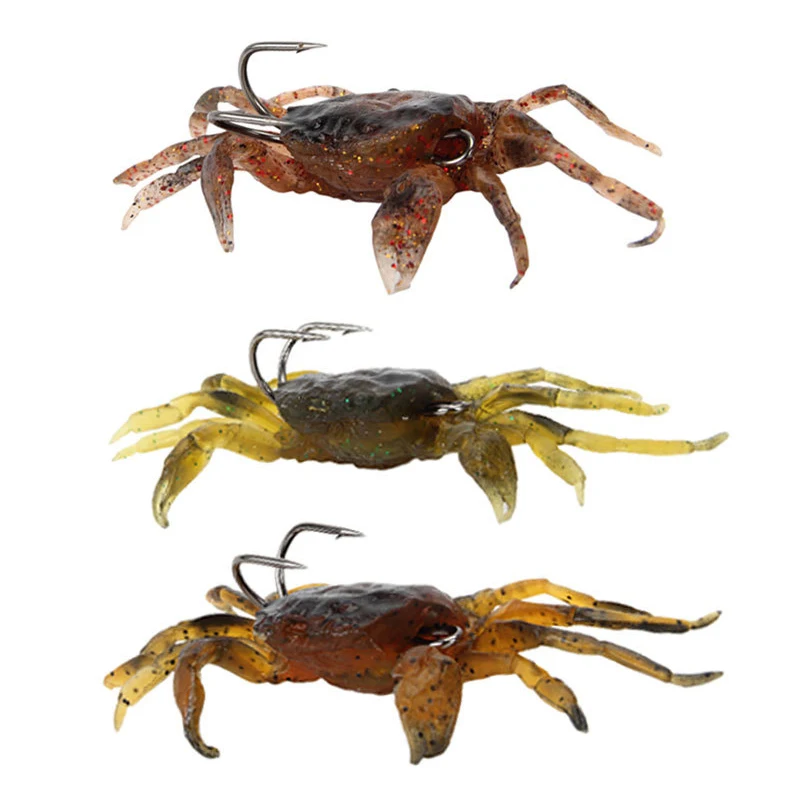 

Crab Lures 3D Simulation Crab Bait Artificia Soft Fishing Lures With Hook For Saltwater Sea Fishing Bait Fishing Tackle