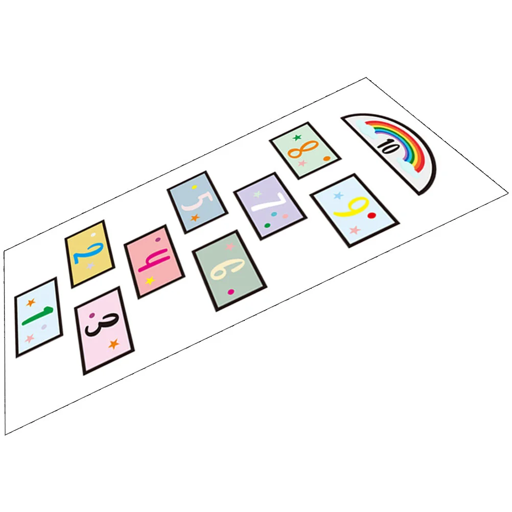 

Hopscotch Floor Vision Toy's Kids Decals Game Lattice Sticker Paper Mat Child Funny Number