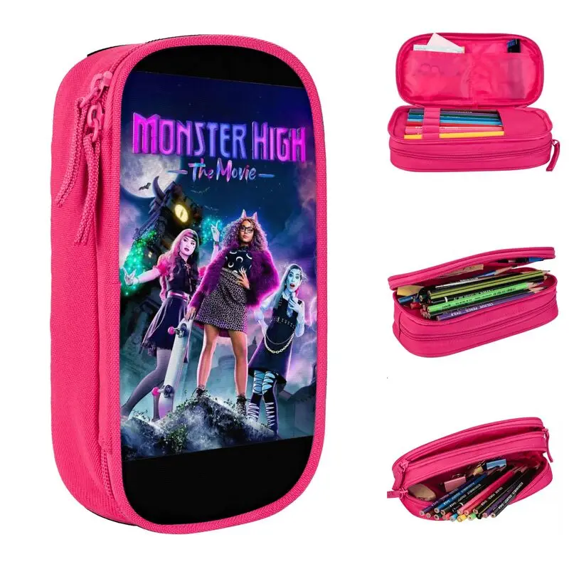 Коробка для ручек Monster High двухслойная вместительная школьная детская коробка