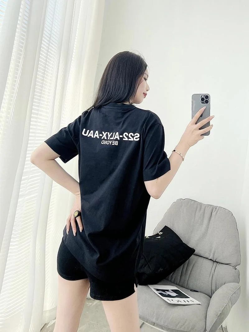

22SS Slogan 1017 ALYX 9SM Small Letter Print ALYX T Shirt Men Women EU Size 100% Cotton ALYX Top Tees Fashion Summer Haikyuu