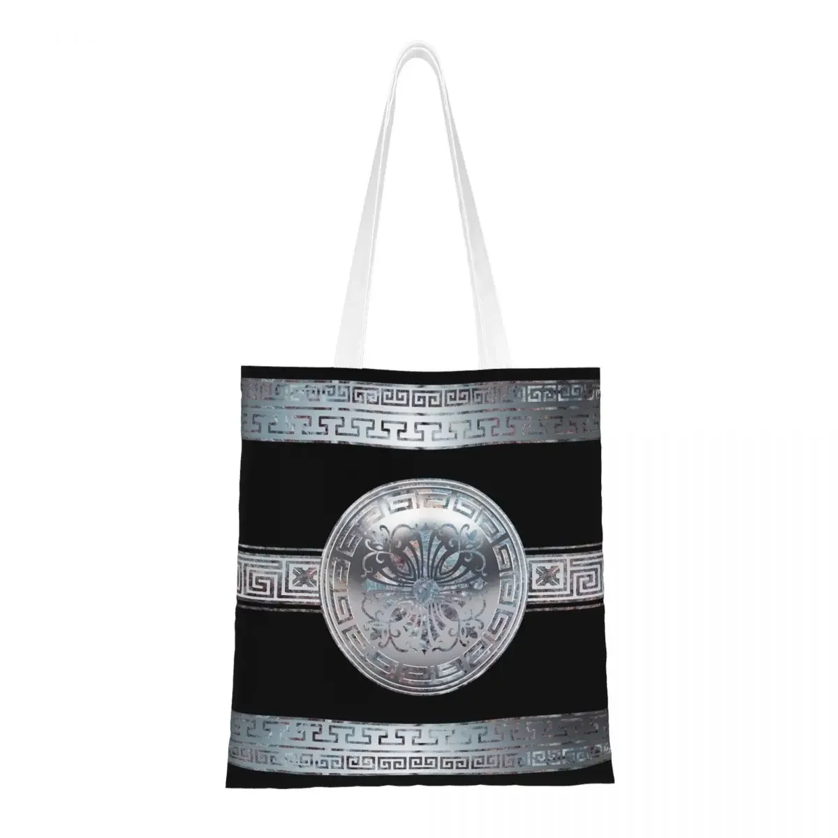 Мраморный серебряный крест греческий ключ сумки-тоут Yiorgos женская сумка складная