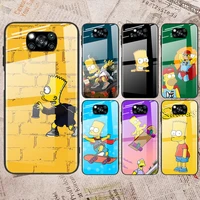 cartoon the simpson for xiaomi note 10 10t 11 11i lite ultra 5g poco x3 nfc m2 pro f3 x2 f2 tempered glass phone case