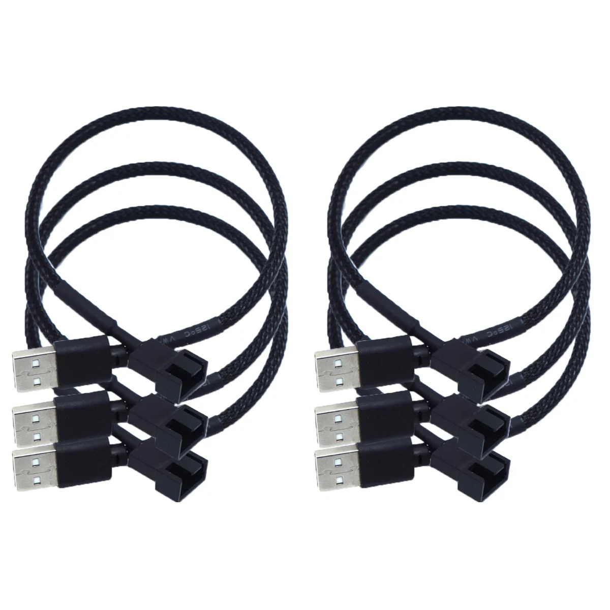 

6 pcs USB to 4Pin Fan Adapter Cables 4Pin Computer PC Fan Power Cable Connector Adapter Connect (Black)