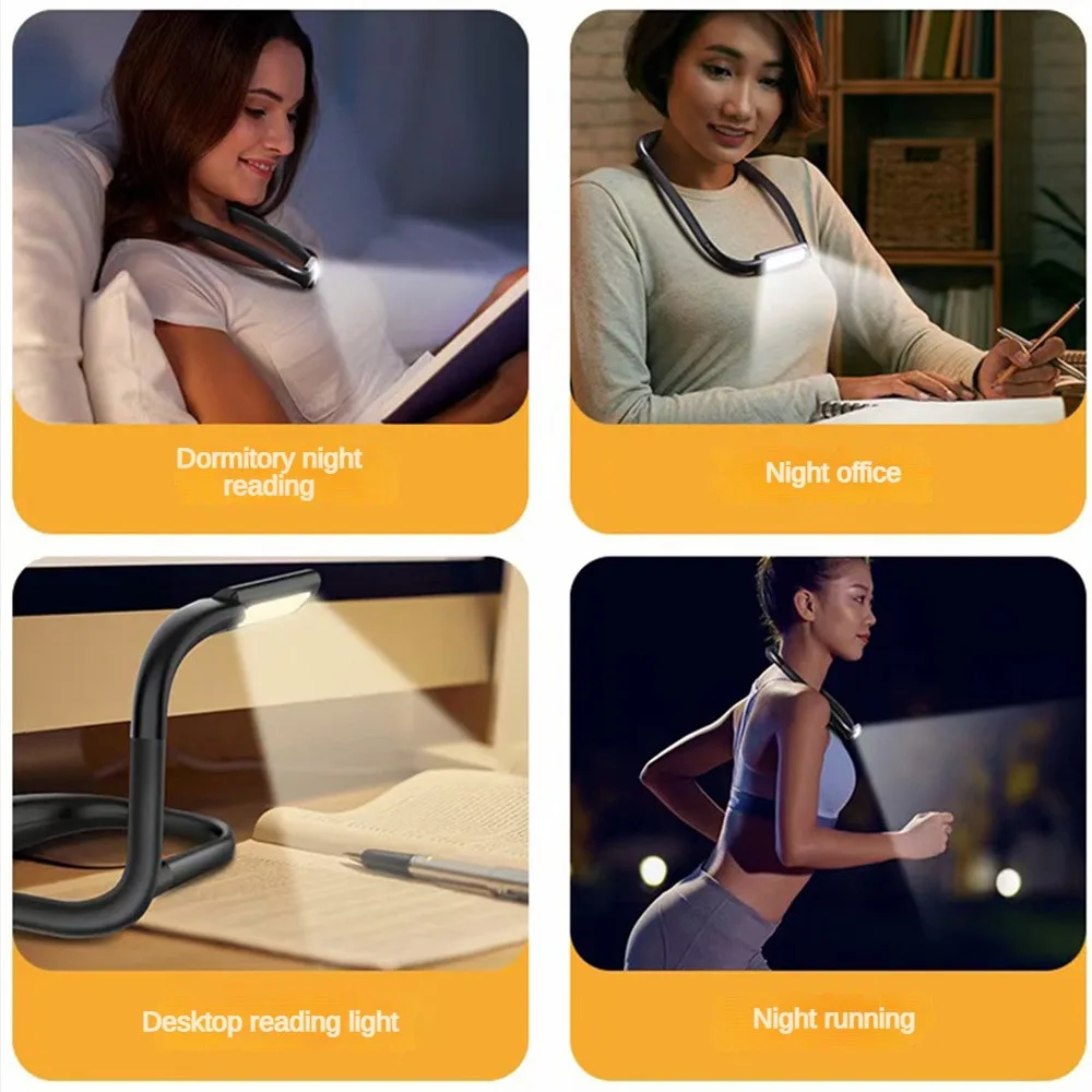 

Hanging Neck Reading Lamp Multi-function Usb Charging 270 Degrees Rotated Adjustable Brightness Household Accessories Desk Lamp