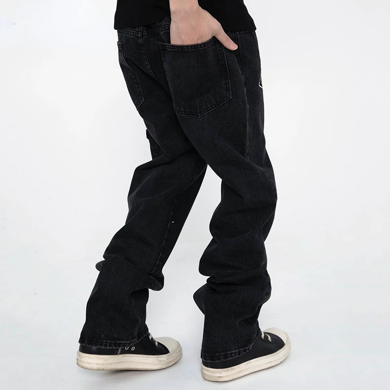 Fashion Hip-hop Street Jeans Men's Embroidered Denim Pistol Pattern Casual Harem Pants Men's Jogging Pants Street Clothes Cotton