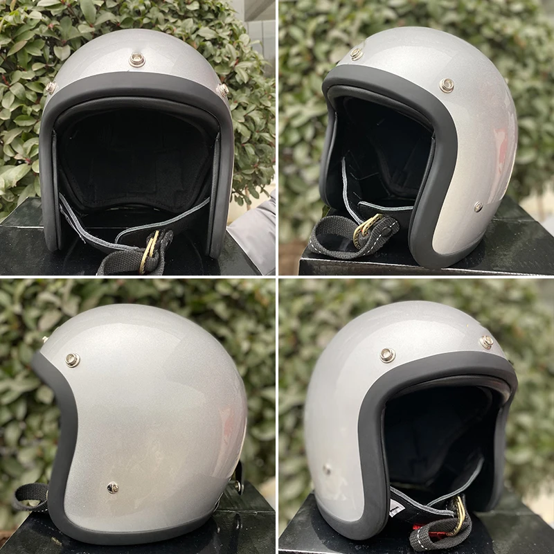 

Fiberglass Motorcycle Retro 3 / 4 Half Helmet Cafe Racer Old Vintage TT&COCASCOS Motorcycle Helmet Casco Open Face Capacetes