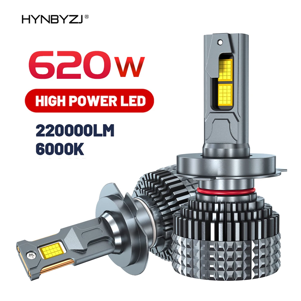 

HYNBYZJ 620W 220000LM H7 H4 H11 LED Headlight High Power Canbus H1 H8 H9 9005 HB3 9006 HB4 9012 HIR2 Turbo Lamp 6000K Car Light