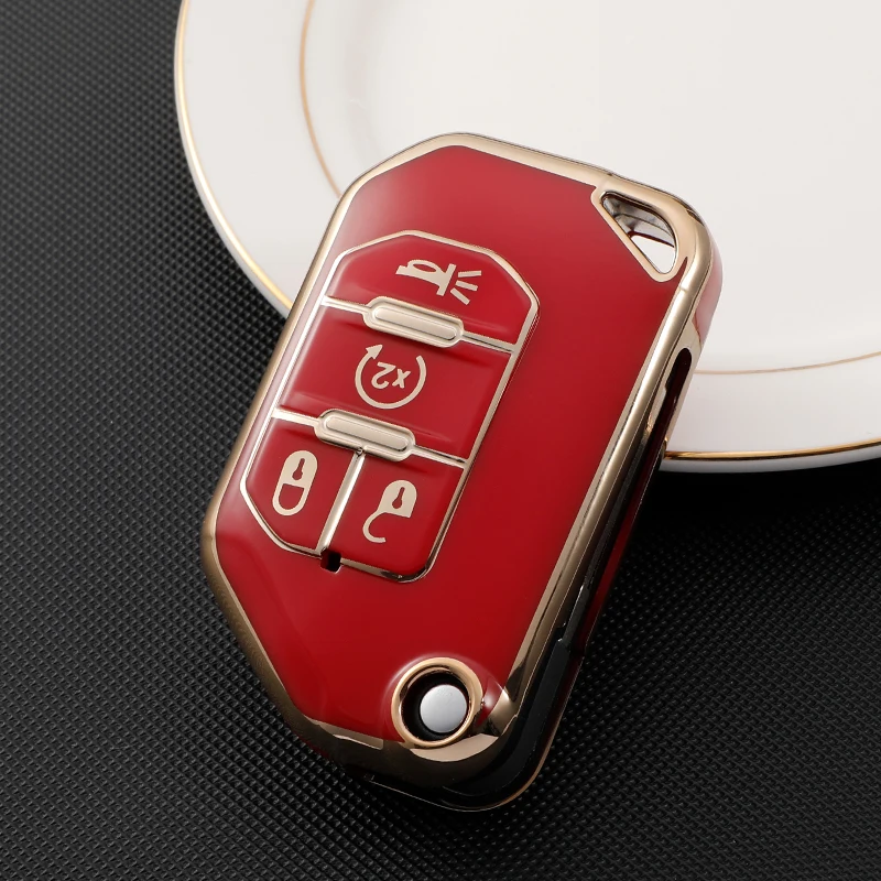 

Для JEEP Grand Cherokee Gladiator Wrangler JT JLU TJ JL Renegade Compass Чехол для ключей из ТПУ, чехол-держатель, брелок без ключа