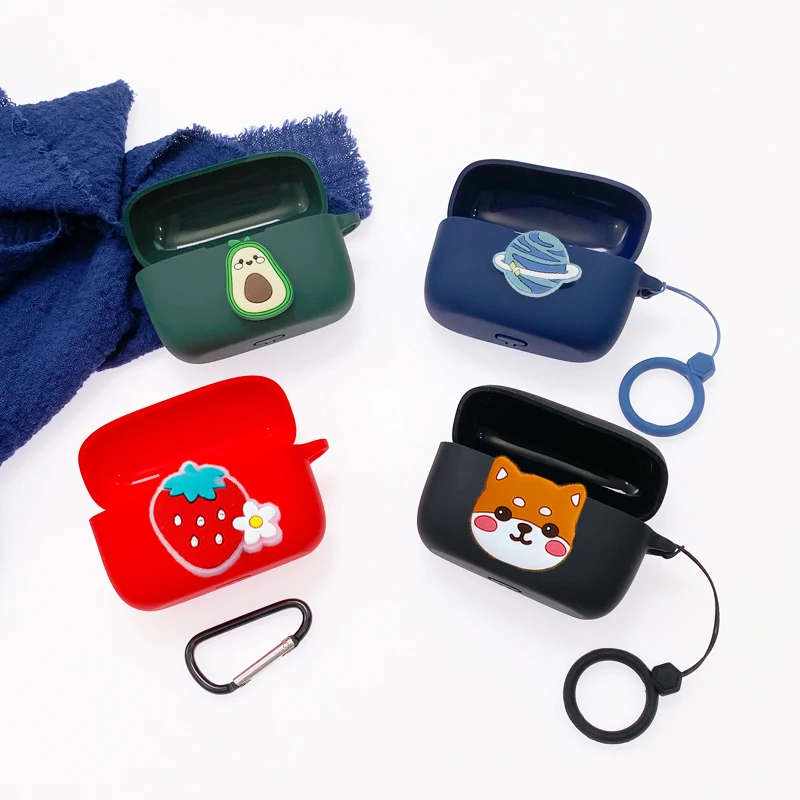 

Cartoon Case For 1MORE EVO Case funny Silicone Ring Anti-drop Protect Bluetooth Earphone cover case Accessories box