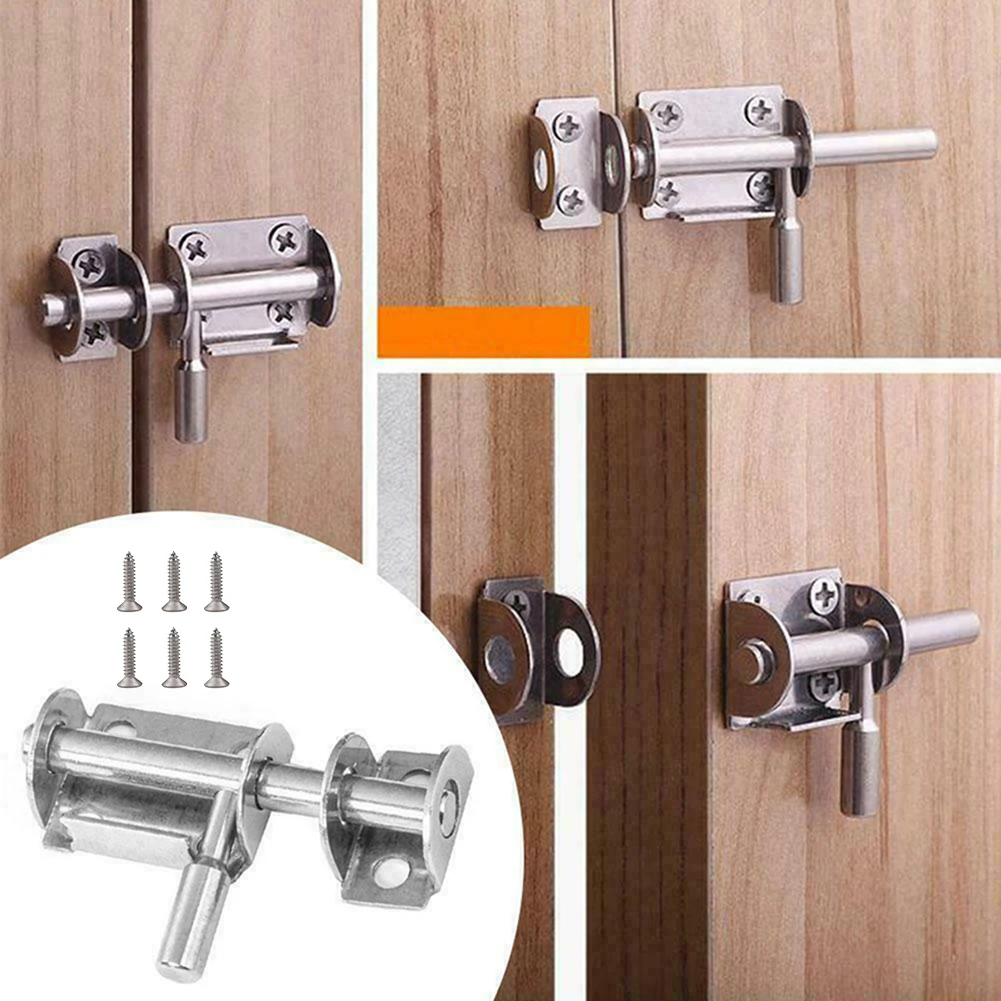 

Stainless Steel Door Latch Lock-Hasp Sliding Bolts Latch Hasp Home Hardware Gate Safety Toilet Door Lock Pin Padlock Latch