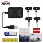 Автомобильная TPMS USB автомобильная система контроля давления в шинах для Android-навигации с 4 внутреннимивнешними датчиками