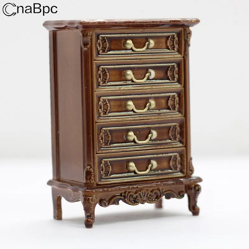 

1:16 миниатюрный шкаф для кукольного домика в европейском стиле ретро шкаф витрина для кукольного дома Декор Аксессуары