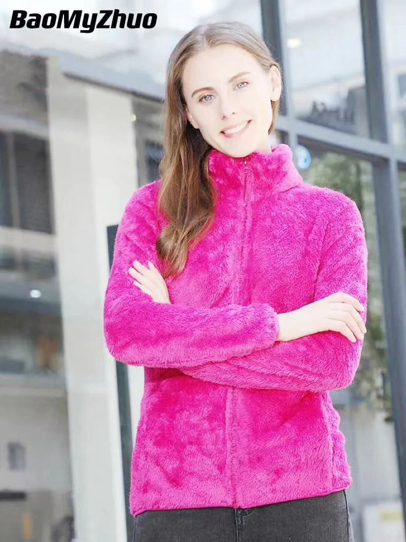 

Winter Warm Velvet Thick Coat Women White Jacket 2022 Vintage Luxury Oversize Solid Lambswool Padded Jackets Zipper Outerwear