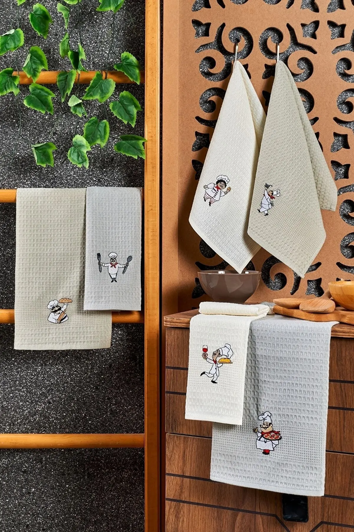 

6 Piece Kitchen Towel Cook Set 40x60 Napkin Model