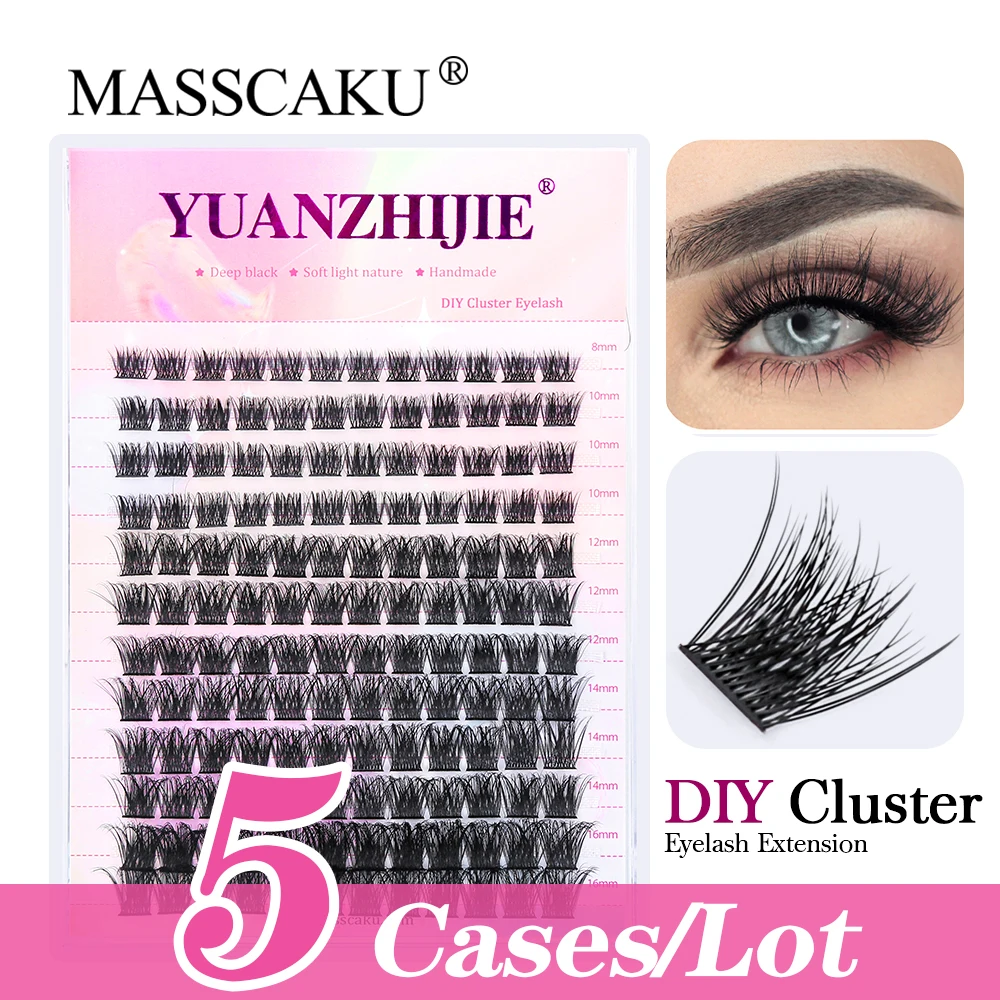 

5pcs/Lot Bundles Professional Makeup Individual Lashes Cluster Spikes Lash Wispy Premade Russian Natural Fluffy False Eyelashes.