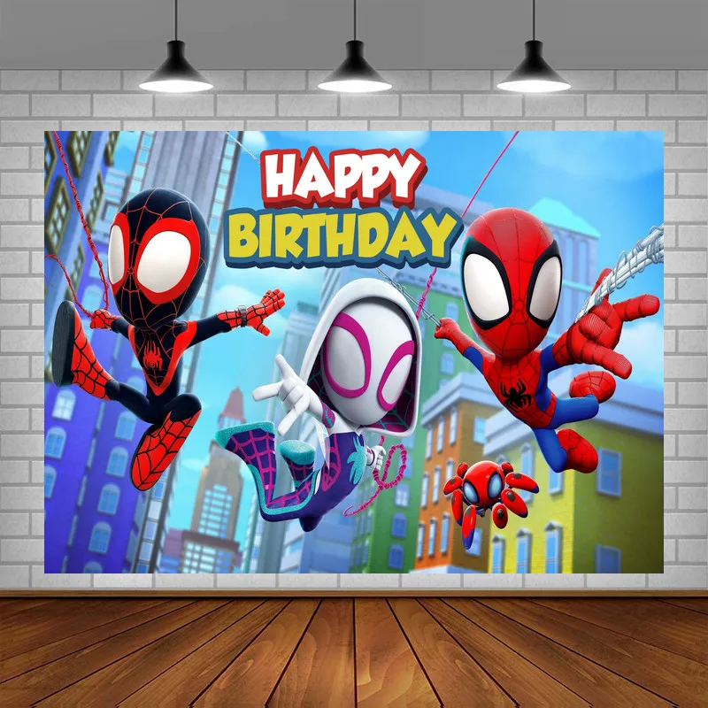 

Avengers Backdrop Banner Photography Spiderman Background Baby Bath Backdrops Kids Superhero Theme Birthday Party Decorations