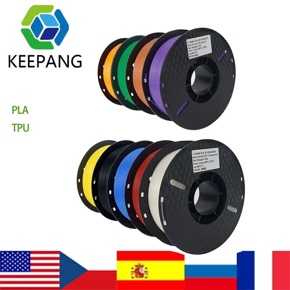 

Kee Pang 3D Printer PLA TPU Filament 1kg 1.75mm Plastic Printing Flexible Filament Dimensional Accuracy 3D Printing Material