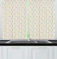 blackout curtains with colored water drops on white background tile illustration kitchen cafe curtains