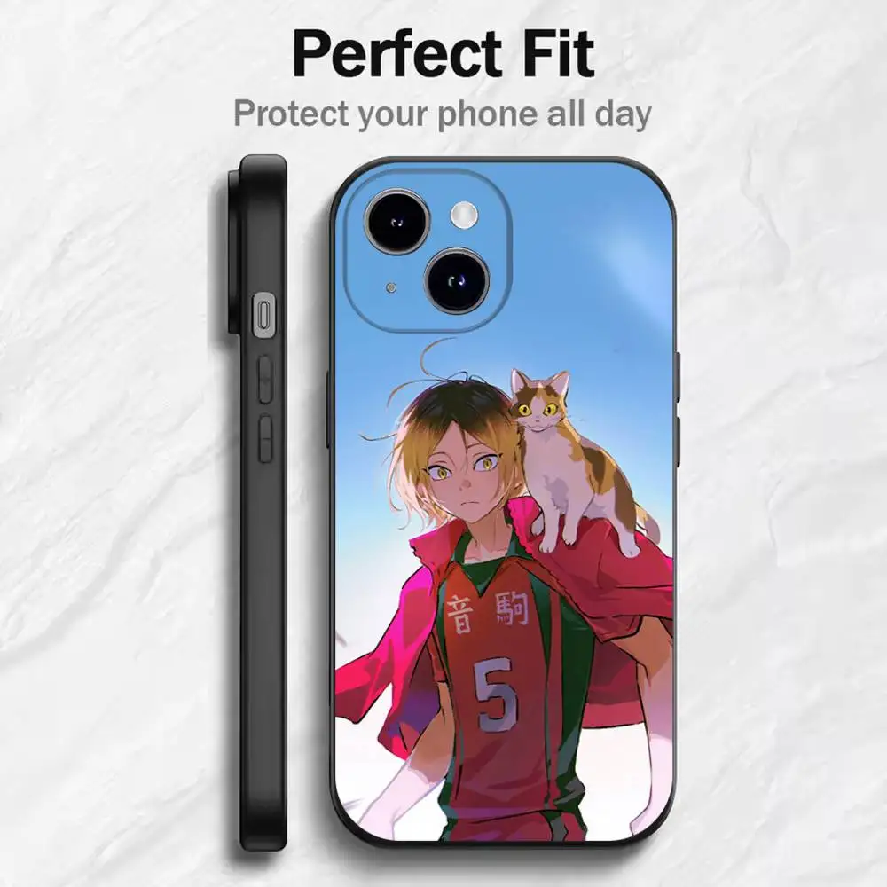 Фото Чехол для iPhone с изображением аниме H-Haikyuu Nekoma для 17, 16, 15, 14, 13, 12, 11, Mini XS XR X 6S 6 Pro Max Plus, черный мягкий чехол №2