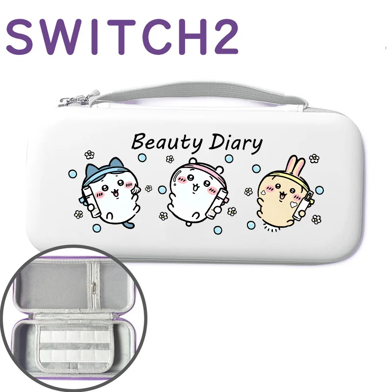 Фото Чехол для переноски аниме Chiikawa Hachiware Usagi для Switch 2, дорожная сумка, жесткий защитный чехол NS с 10 игровыми картриджами, подарок №4