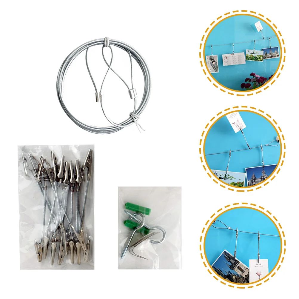 

Photo Hanging Display Wire Picture Wall Clips Clip String Holders Organizer Rod Hnager Curtain Picturescableon Photos Kit Peg