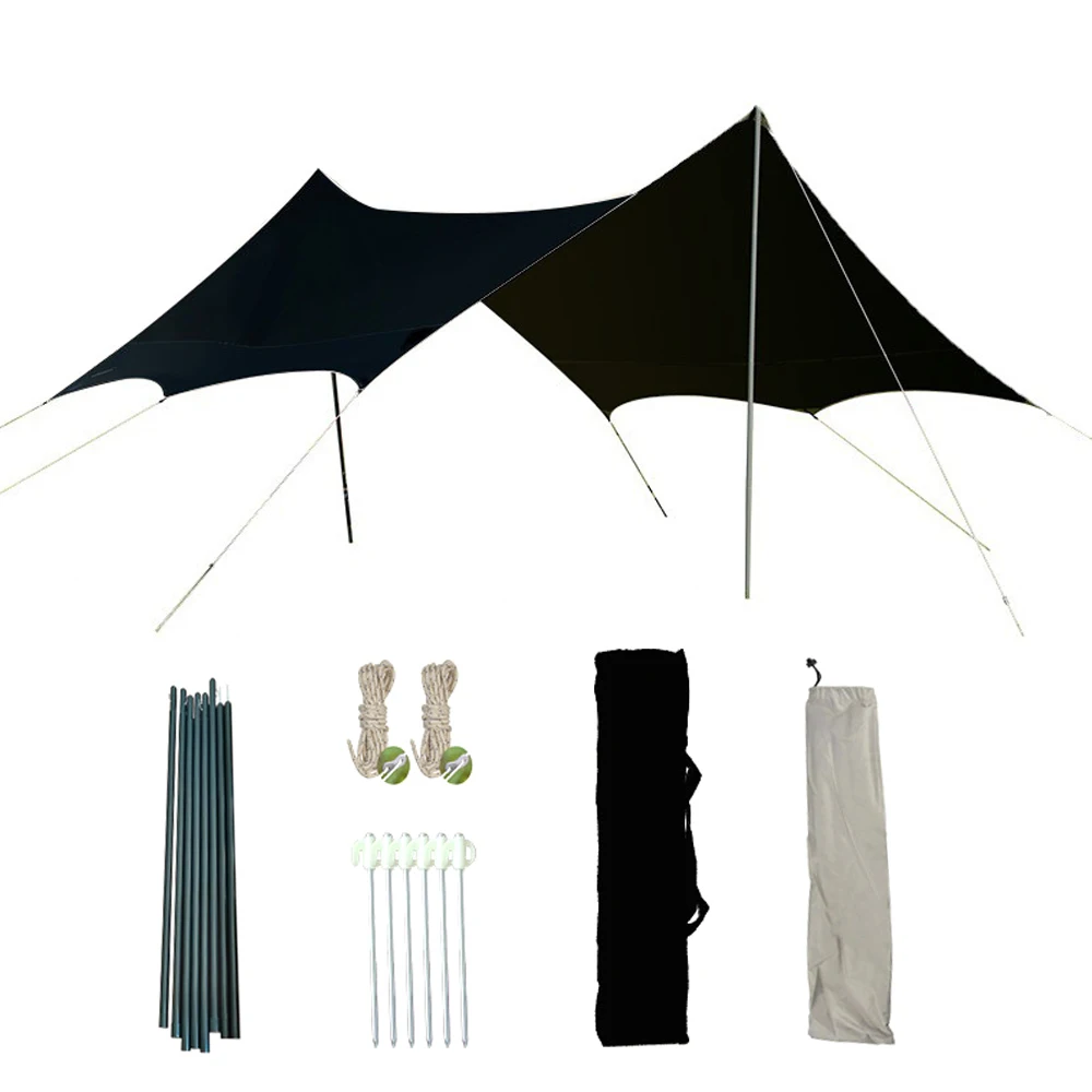 

Outdoor Picnic Tent Sunscreen Shade Canopy Waterproof Butterfly-Type Tent Canopy Oxford Cloth Camping Canopy Tent Shade Canopy