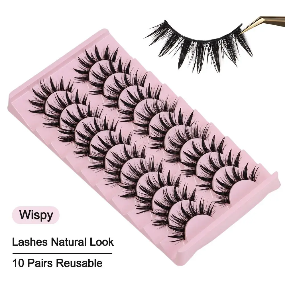 

Wispy Spiky Fairy Clusters Cat-Eye Makeup Manga Lashes Wet Look Fake Eyelashes Cosplay Lashes