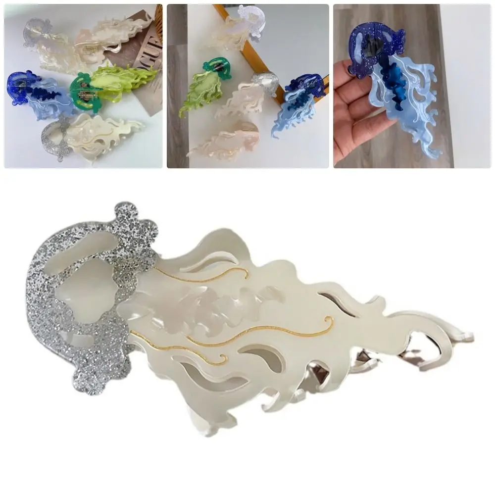 1 шт. новинка заколка для волос в виде акулы медузы ацетатная лабка летняя пляжная