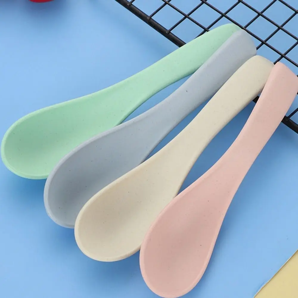 1 PC/3PCS Popular High Quality New Wheat Straw Kids Soup Spoon Portable Tableware Hot Kitchen | Spoons
