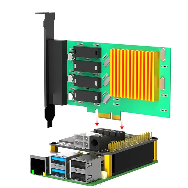 Для Raspberry Pi 5 Pcie FFC для X1 слот HAT плата расширения Gen2 Gen3 с 40-контактным разъемом GPIO
