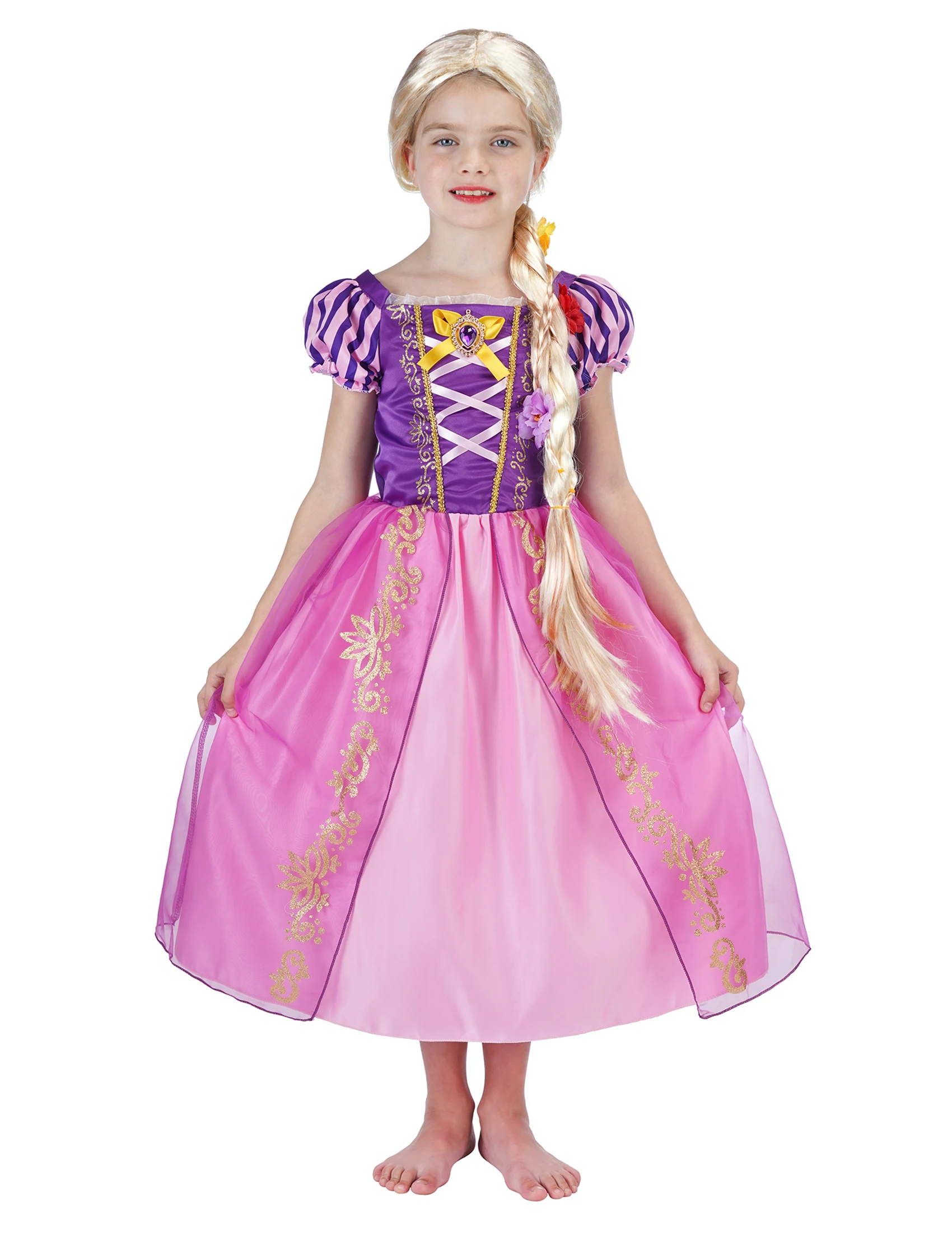 Платье принцессы Рапунцель Диснея для детей карнавал Хэллоуин нарядная одежда