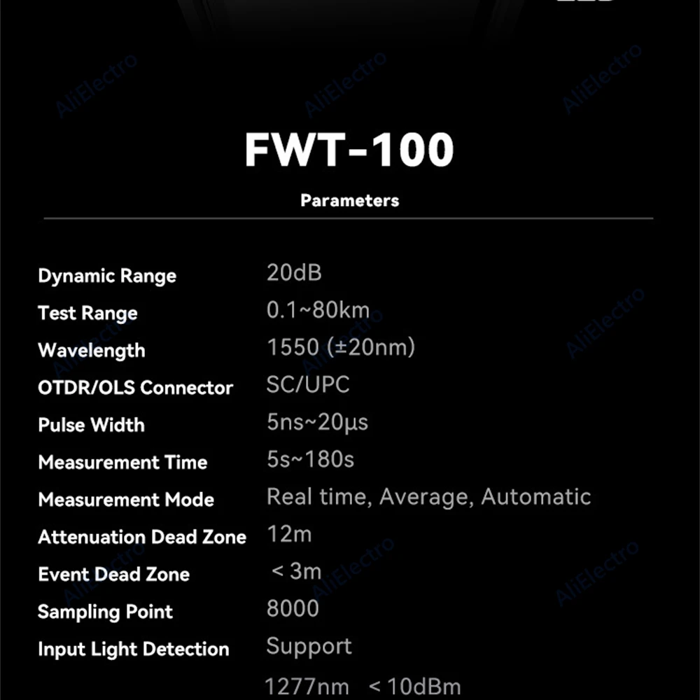 Мини OTDR 1550нм 20дБ 80км Активный измеритель оптических волокон с живым сигналом и множеством функций OPM VFL OLS SC Connector on.