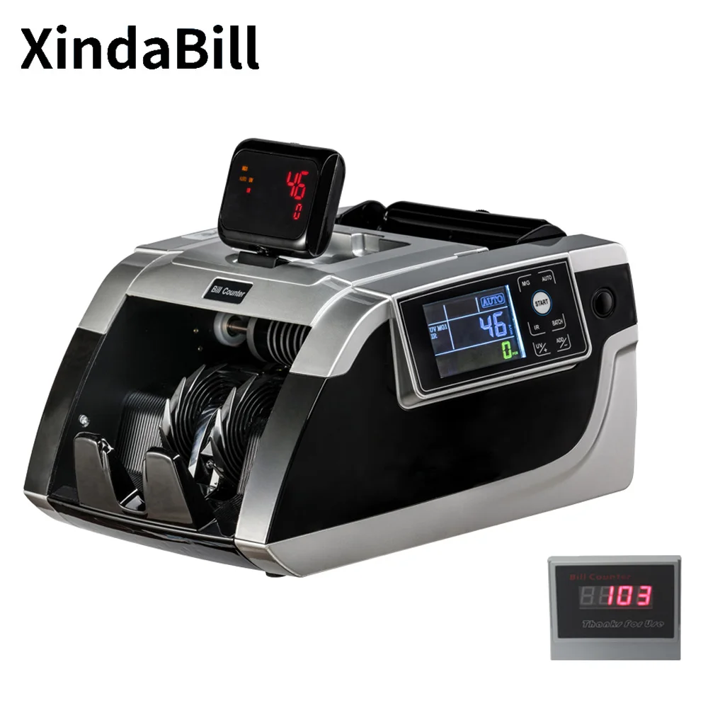1009 UV/3MG Mult-Currency Money Counter Machine USD EURO Banknotes Detector with Double Display Bank Cash Bill Counter