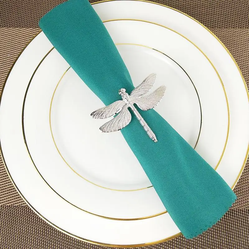 

Металлическая пряжка для салфеток, покрытая стрекозой, Золотое кольцо для салфеток для отеля, свадьбы, праздника, обеденного стола, украшение для рукоделия