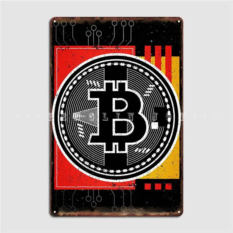 

Retro Bitcoin Metal Sign Cinema Create Poster Club Tin Sign Posters