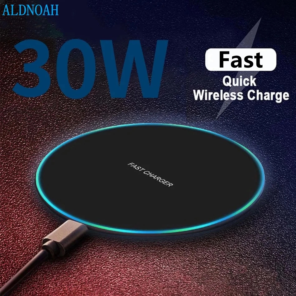 

30W Fast Wireless Charger For Samsung Galaxy S23 S22 S21 S20 Charging Pad for iPhone 14 13 12 11 Pro XS Max XR X 8 Plus Xiaomi