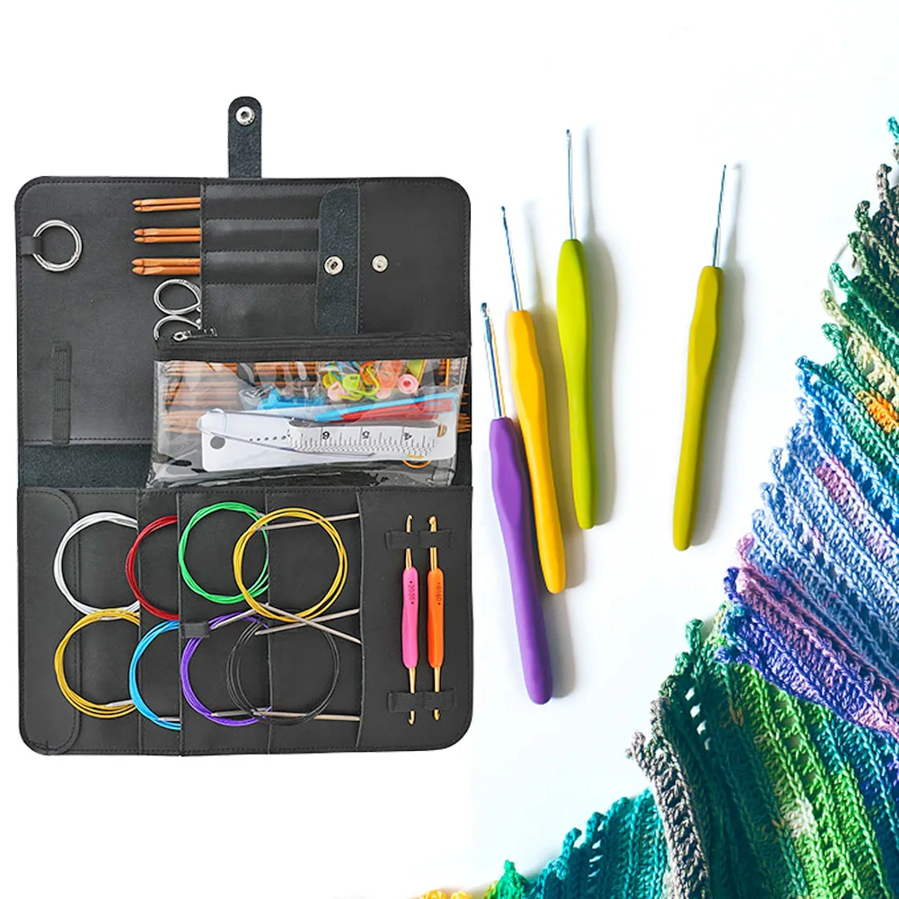 

1 Set Aluminium Knitting Loop Needles Set Needle Thread Pin for DIY Crochet Yarn Knitting Hand Sewing Leather Bag Accessories